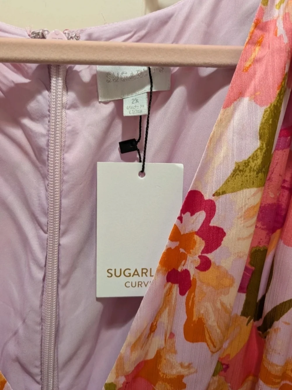 SugarLips Floral Maxi Dress in Pink and Orange
